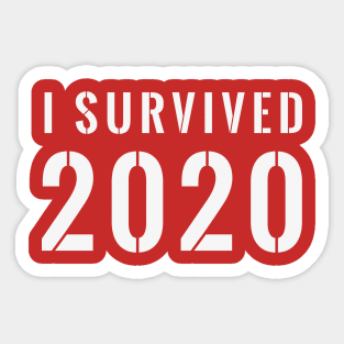 I Survived 2020 Stenciled - White Text Sticker